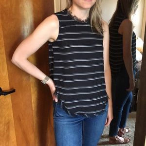 Who What Wear Black and white tank top